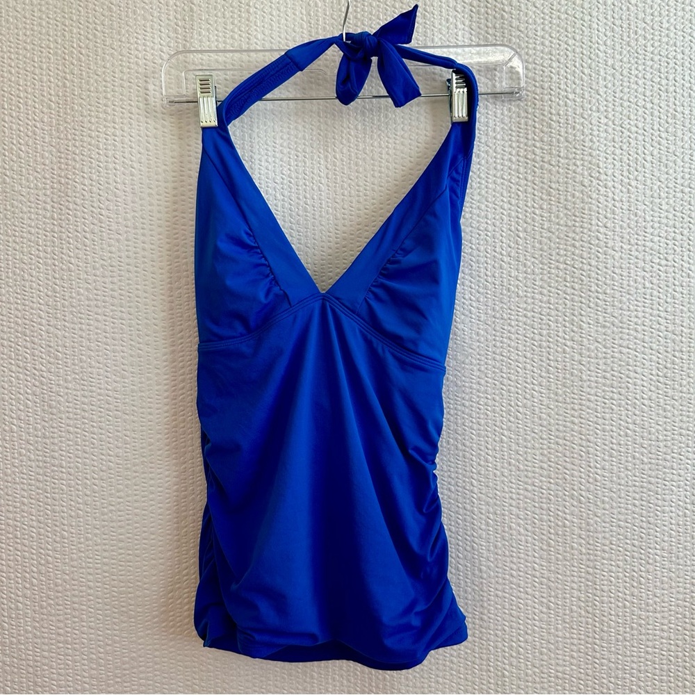 Athleta Tara Blue Tankini Swimsuit Top Size: XS Tall